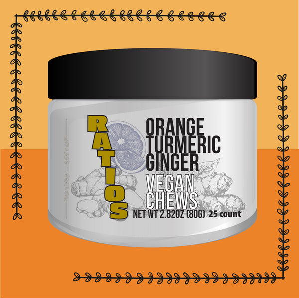 RATIOS Orange Turmeric Ginger Chew 25ct