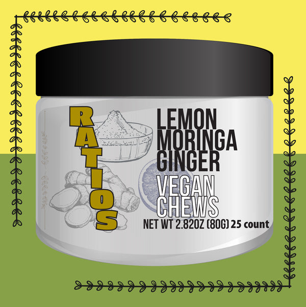 RATIOS Lemon Moringa Ginger Chew 25ct